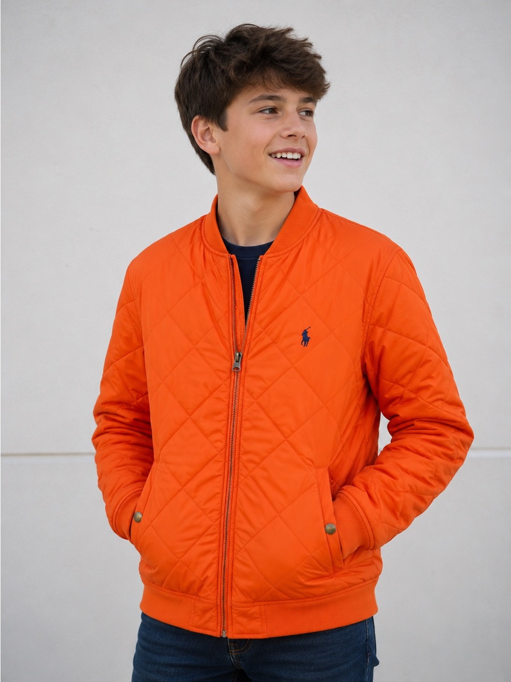 Polo Ralph Lauren Boys Orange quilted jacket XL 18-20